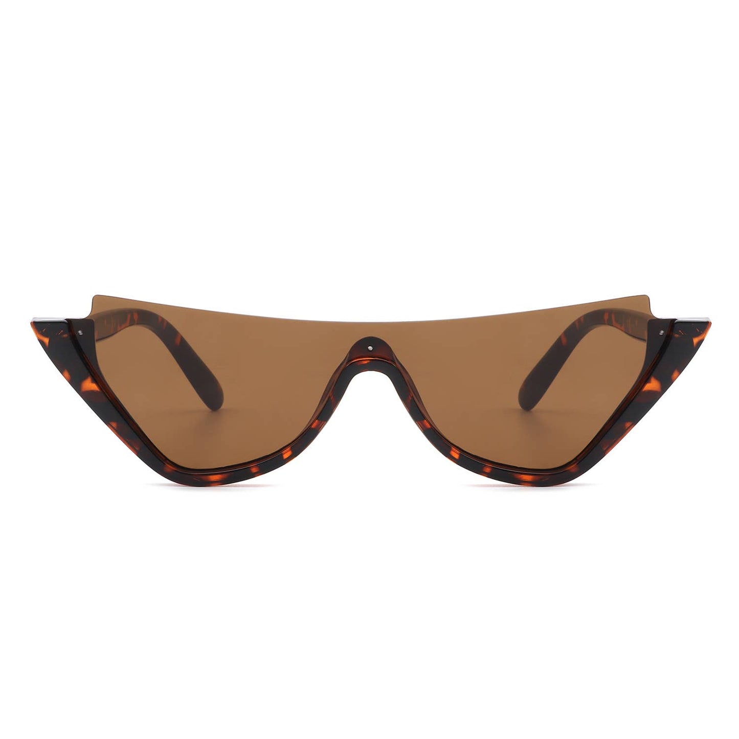 Retro Half Frame Flat Top Fashion Cat Eye Sunglasses