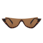Retro Half Frame Flat Top Fashion Cat Eye Sunglasses
