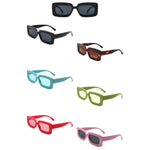 Rectangle Flat Lens Fashion Tinted Square Sunglasses