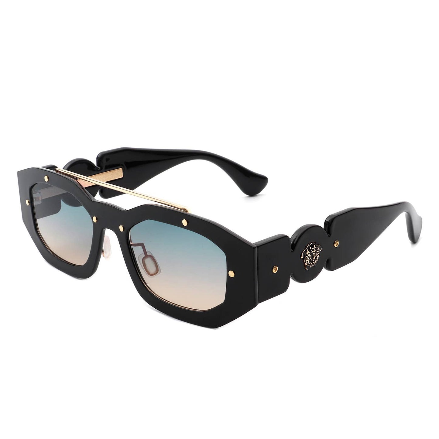Geometric Retro Irregular Brow-Bar Square Fashion Sunglasses