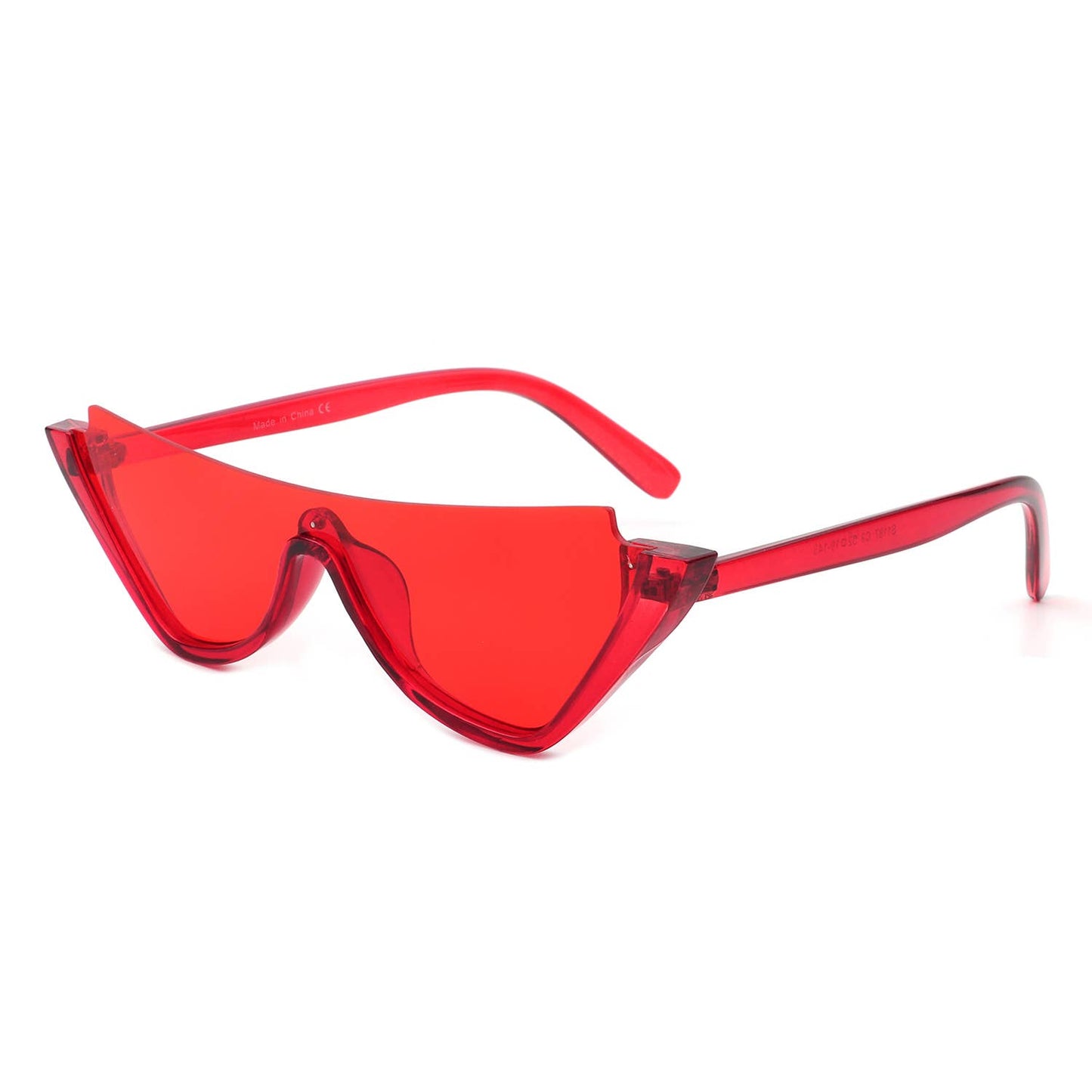Retro Half Frame Flat Top Fashion Cat Eye Sunglasses