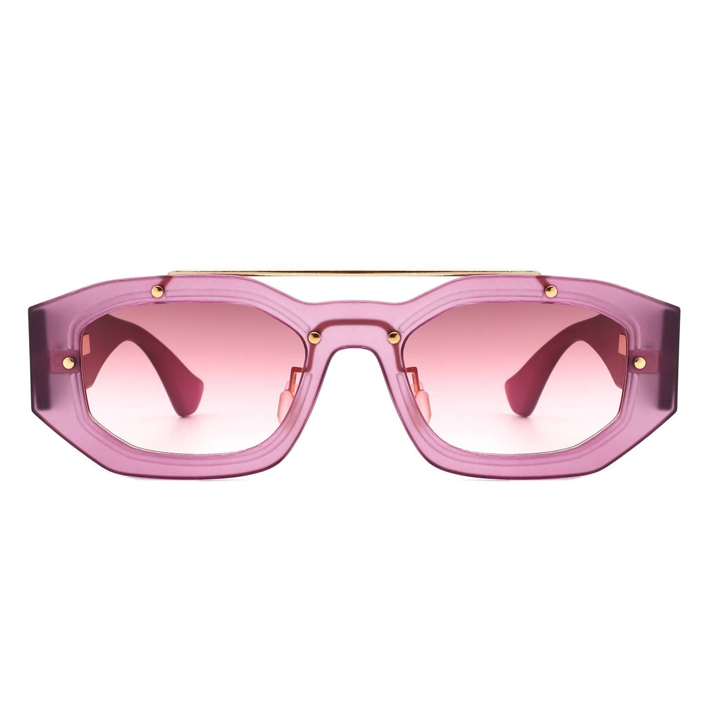 Geometric Retro Irregular Brow-Bar Square Fashion Sunglasses
