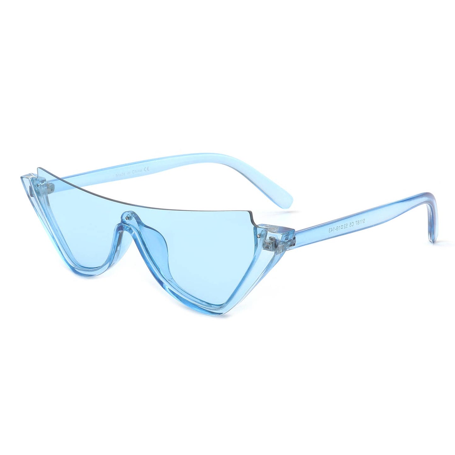 Retro Half Frame Flat Top Fashion Cat Eye Sunglasses