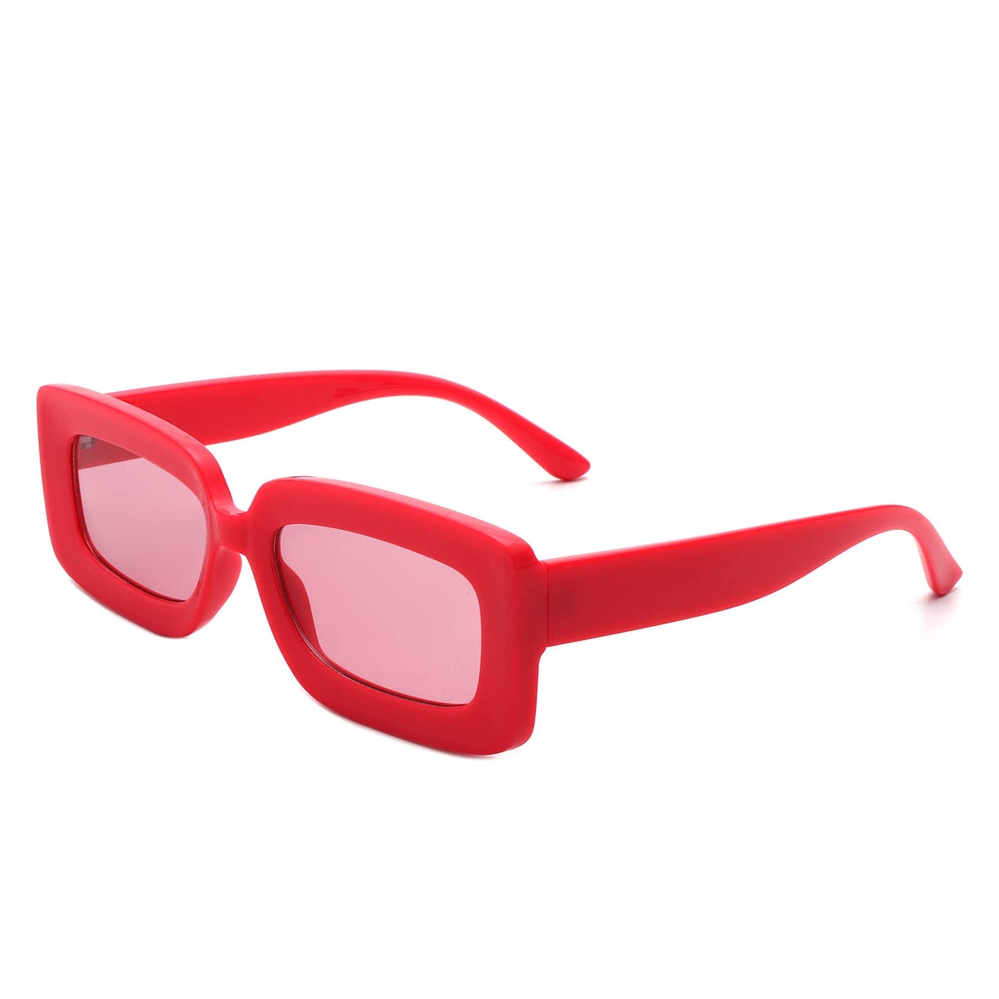 Rectangle Flat Lens Fashion Tinted Square Sunglasses