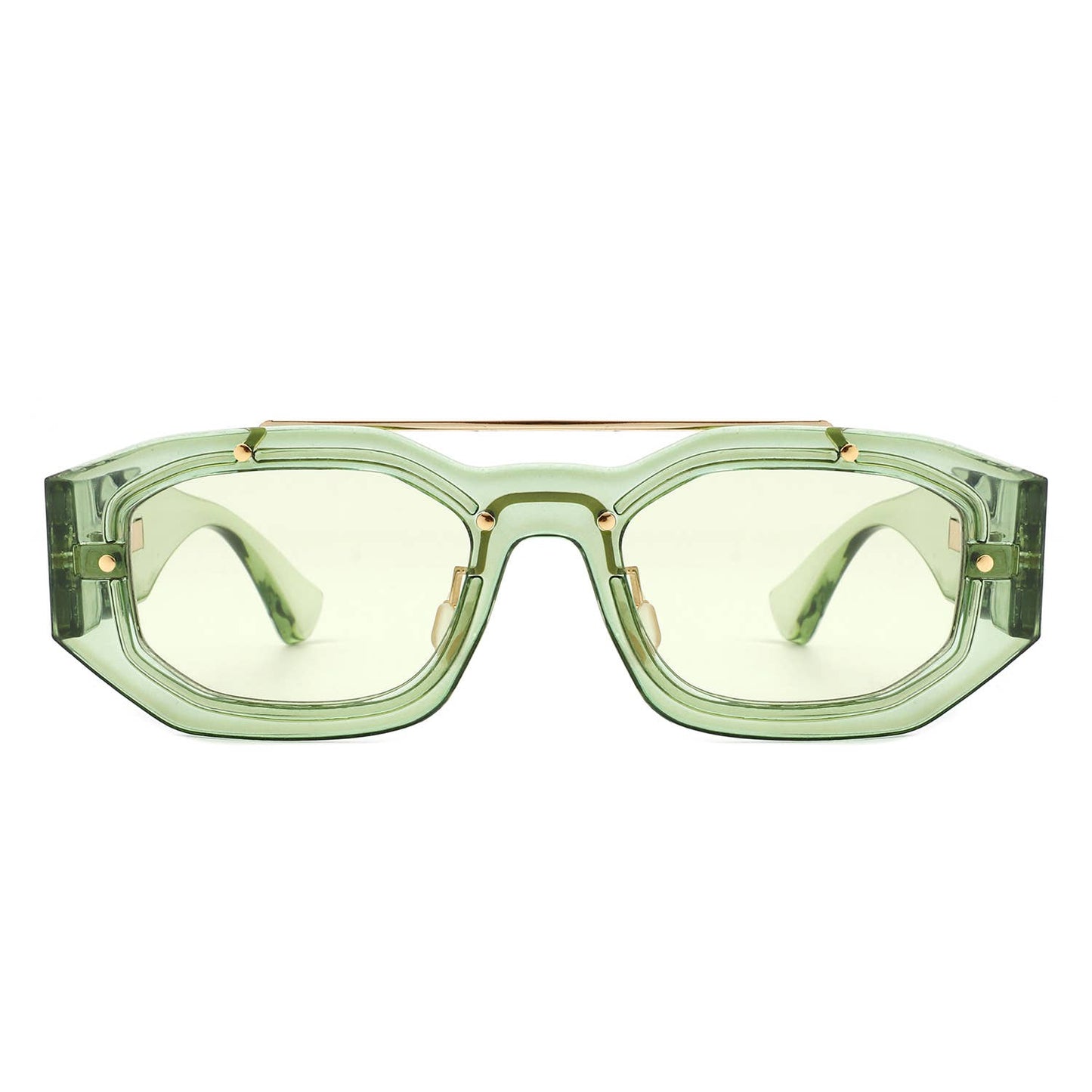Geometric Retro Irregular Brow-Bar Square Fashion Sunglasses
