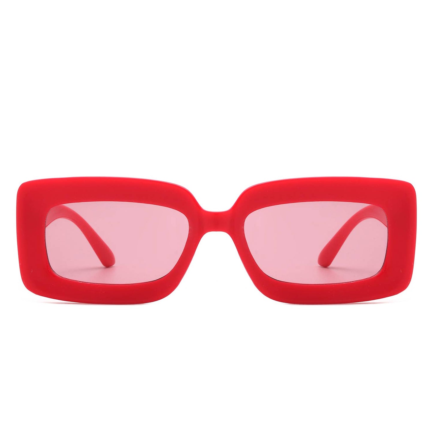Rectangle Flat Lens Fashion Tinted Square Sunglasses