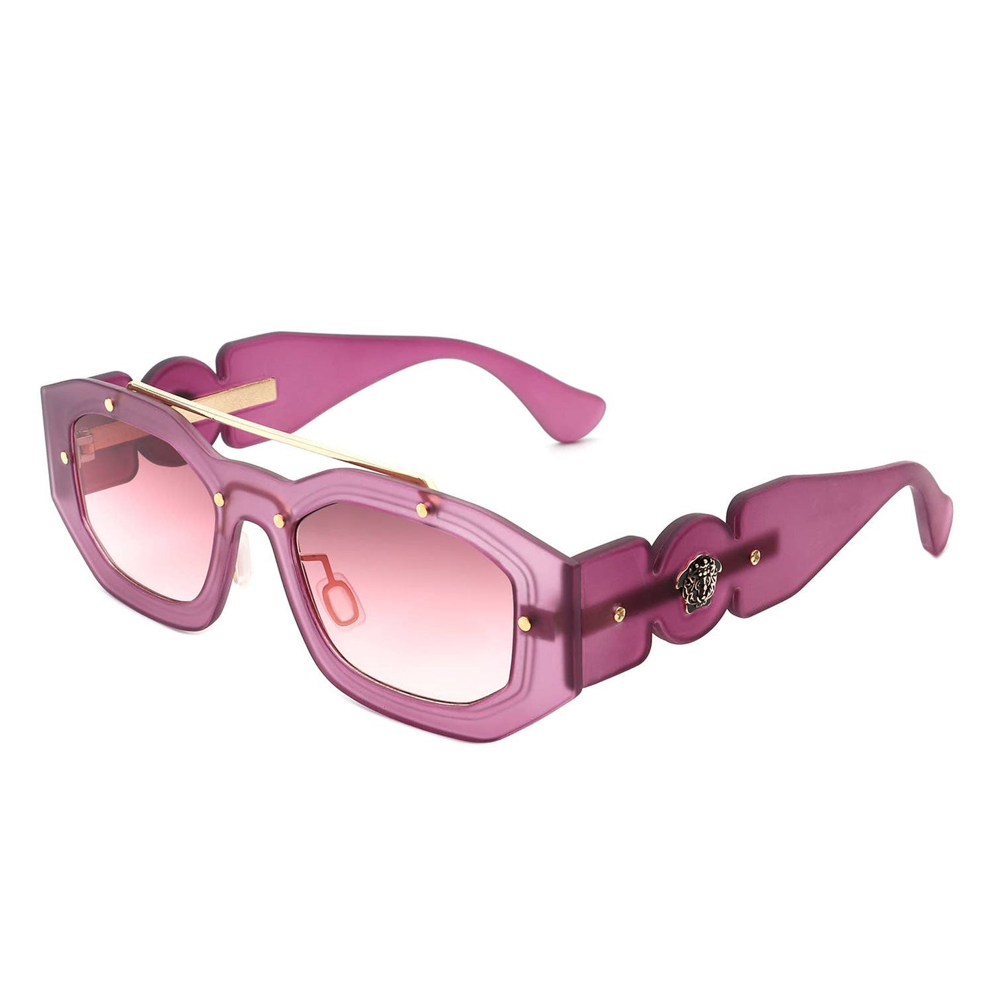 Geometric Retro Irregular Brow-Bar Square Fashion Sunglasses