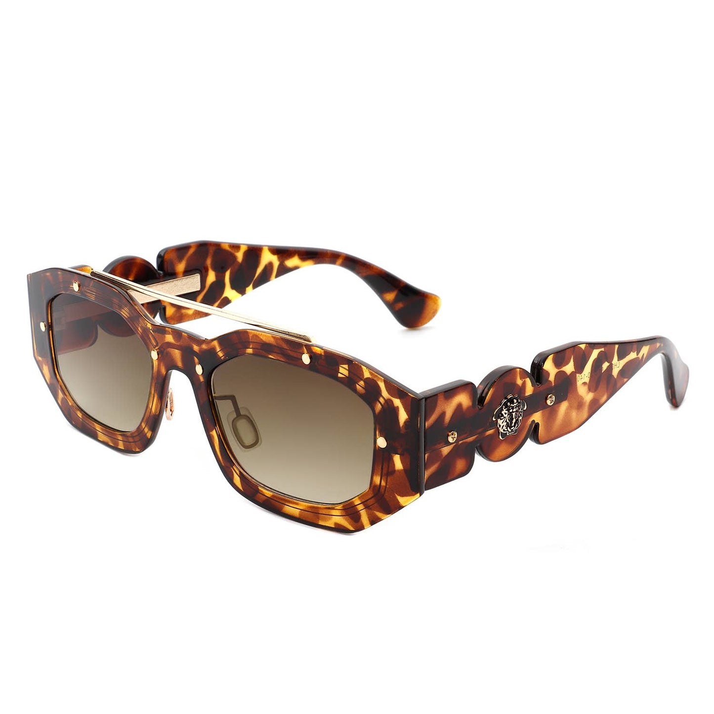Geometric Retro Irregular Brow-Bar Square Fashion Sunglasses