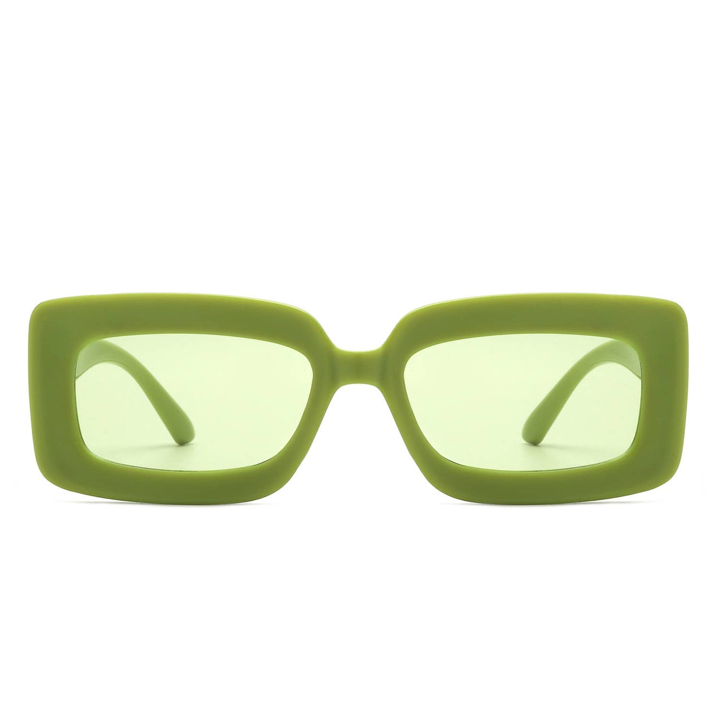 Rectangle Flat Lens Fashion Tinted Square Sunglasses