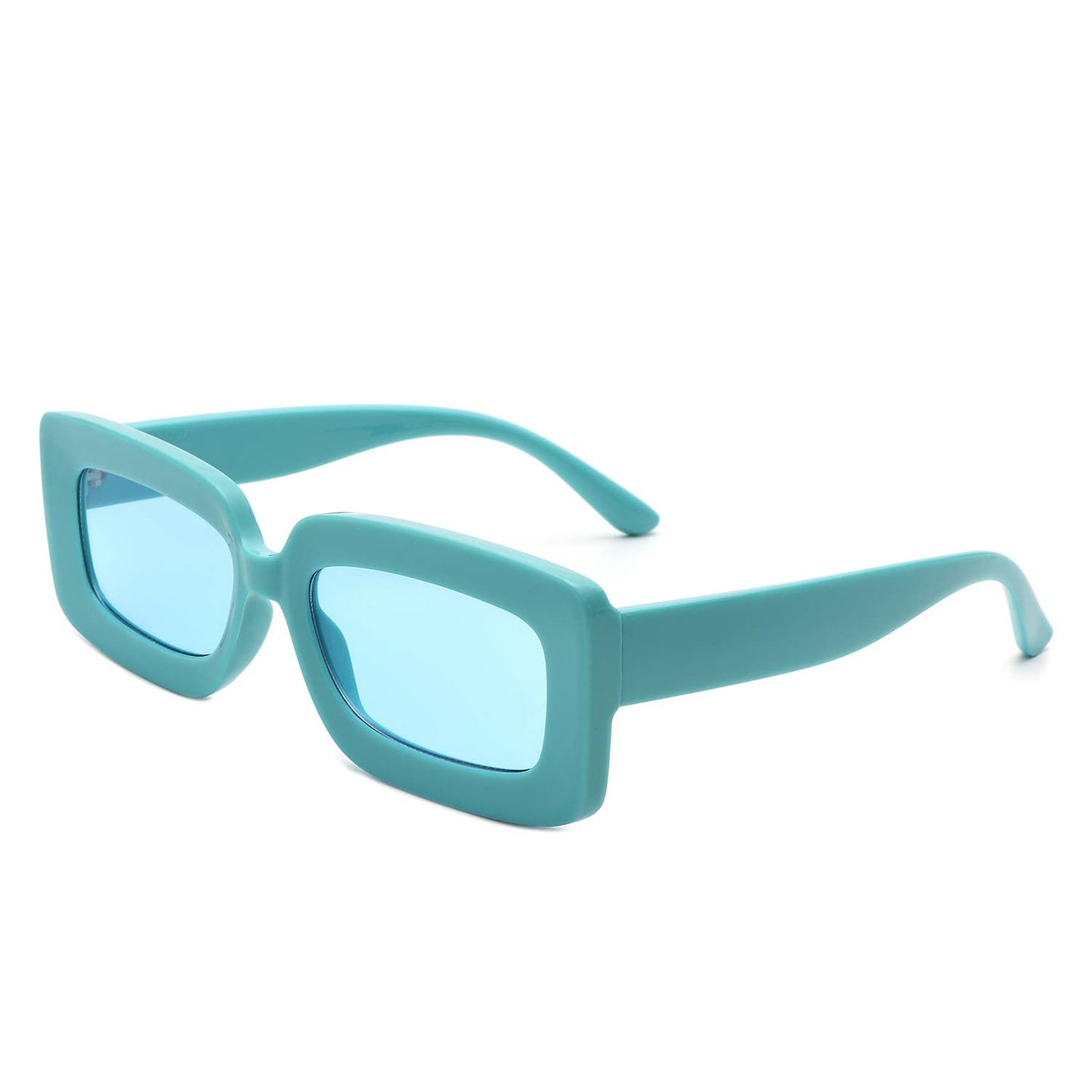 Rectangle Flat Lens Fashion Tinted Square Sunglasses