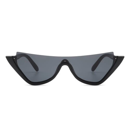 Retro Half Frame Flat Top Fashion Cat Eye Sunglasses