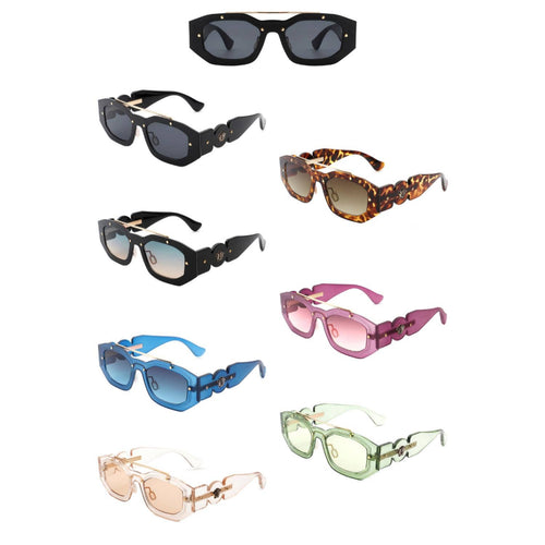 Geometric Retro Irregular Brow-Bar Square Fashion Sunglasses