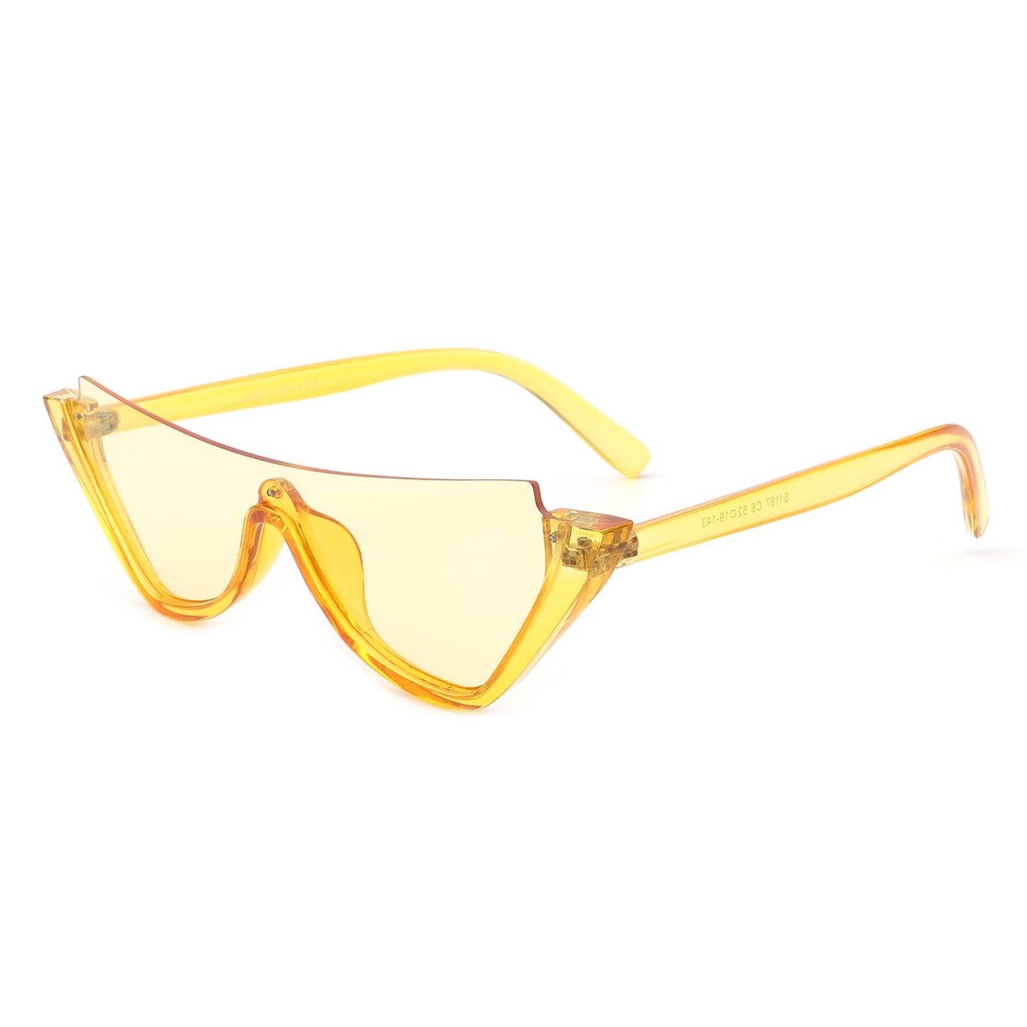 Retro Half Frame Flat Top Fashion Cat Eye Sunglasses