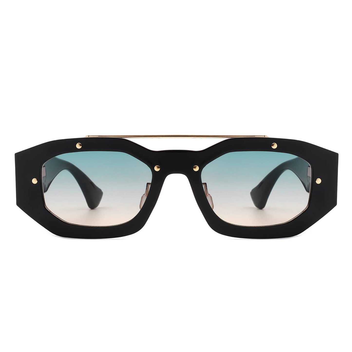 Geometric Retro Irregular Brow-Bar Square Fashion Sunglasses