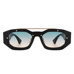 Geometric Retro Irregular Brow-Bar Square Fashion Sunglasses