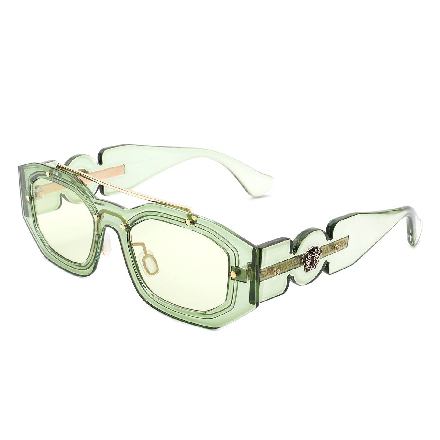Geometric Retro Irregular Brow-Bar Square Fashion Sunglasses