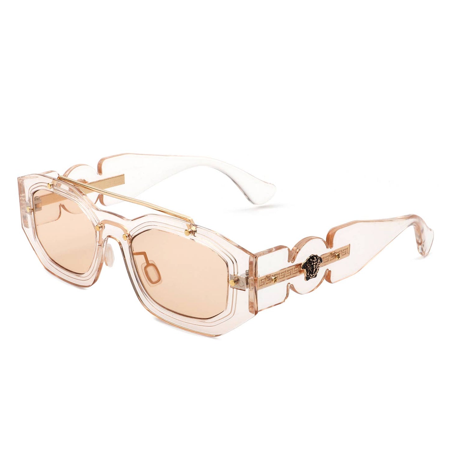 Geometric Retro Irregular Brow-Bar Square Fashion Sunglasses