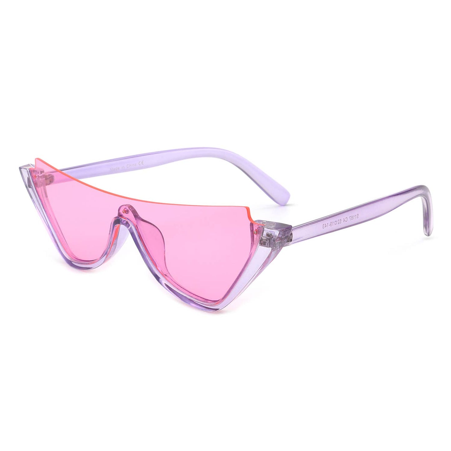 Retro Half Frame Flat Top Fashion Cat Eye Sunglasses