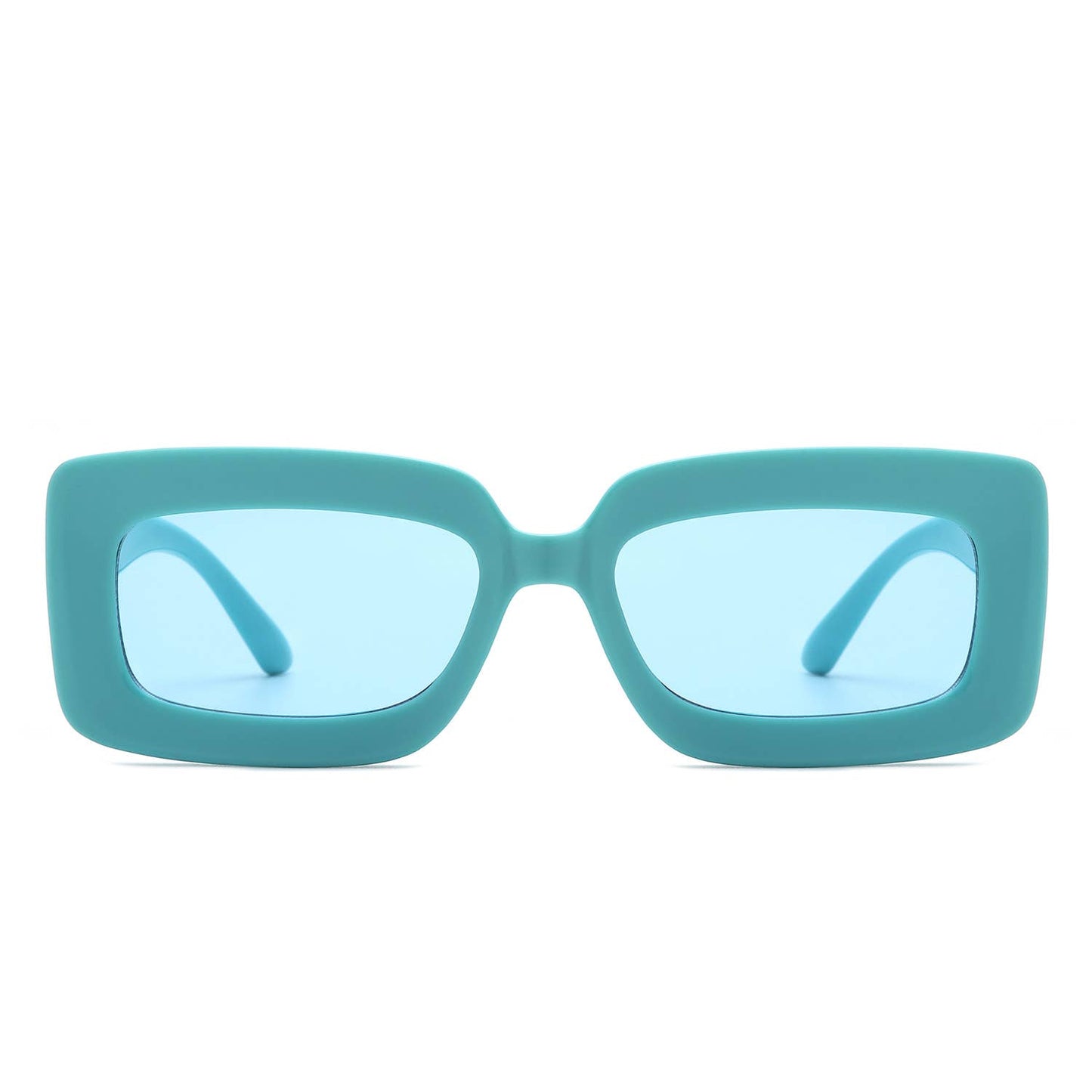 Rectangle Flat Lens Fashion Tinted Square Sunglasses