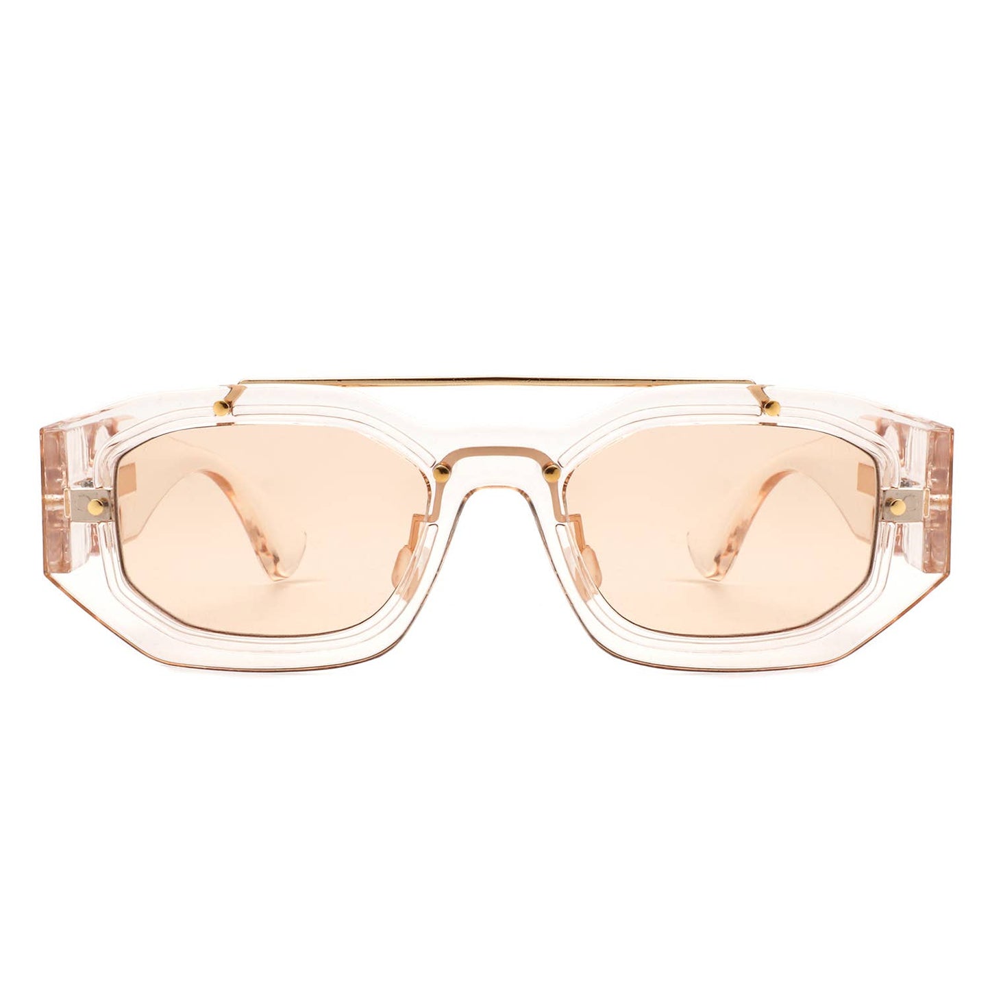 Geometric Retro Irregular Brow-Bar Square Fashion Sunglasses