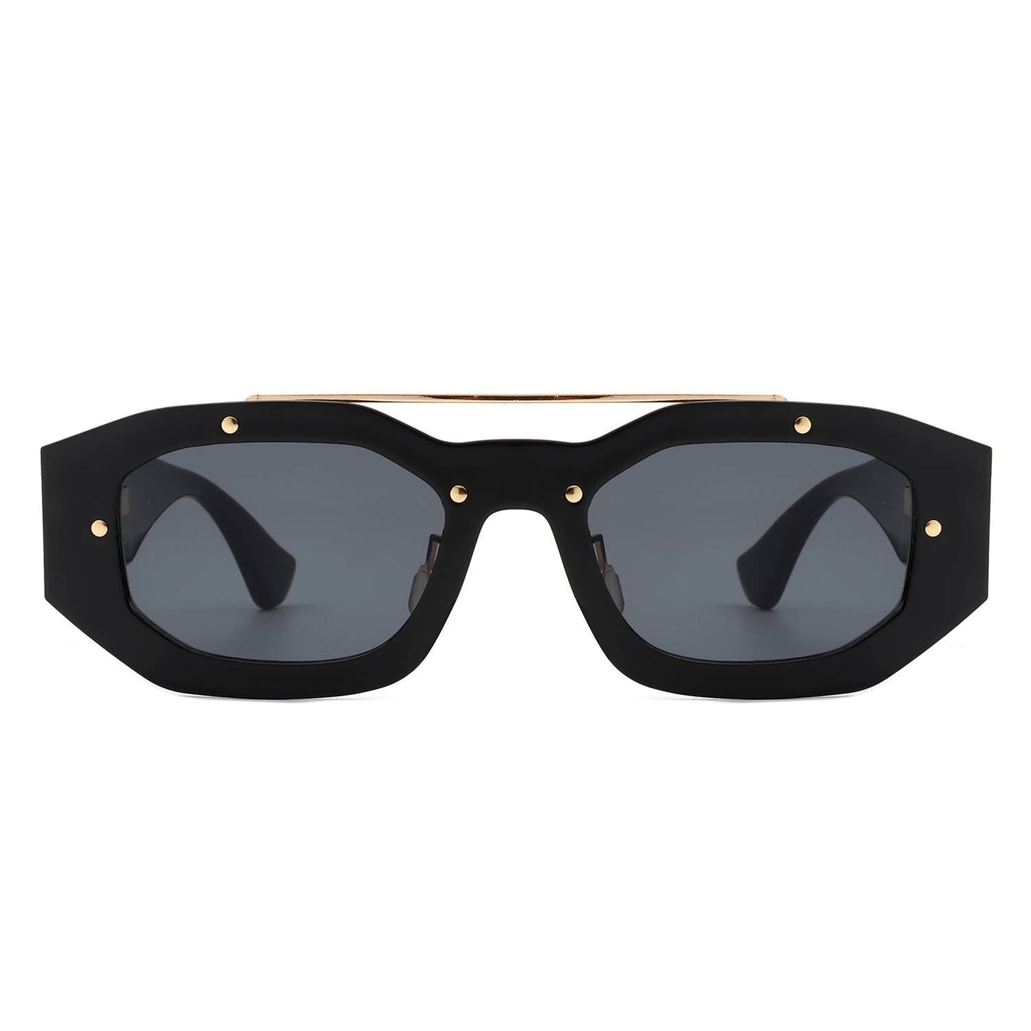 Geometric Retro Irregular Brow-Bar Square Fashion Sunglasses
