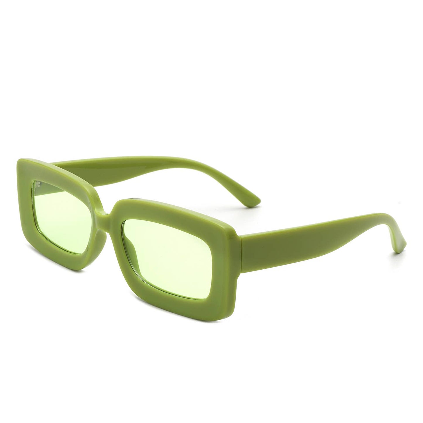 Rectangle Flat Lens Fashion Tinted Square Sunglasses