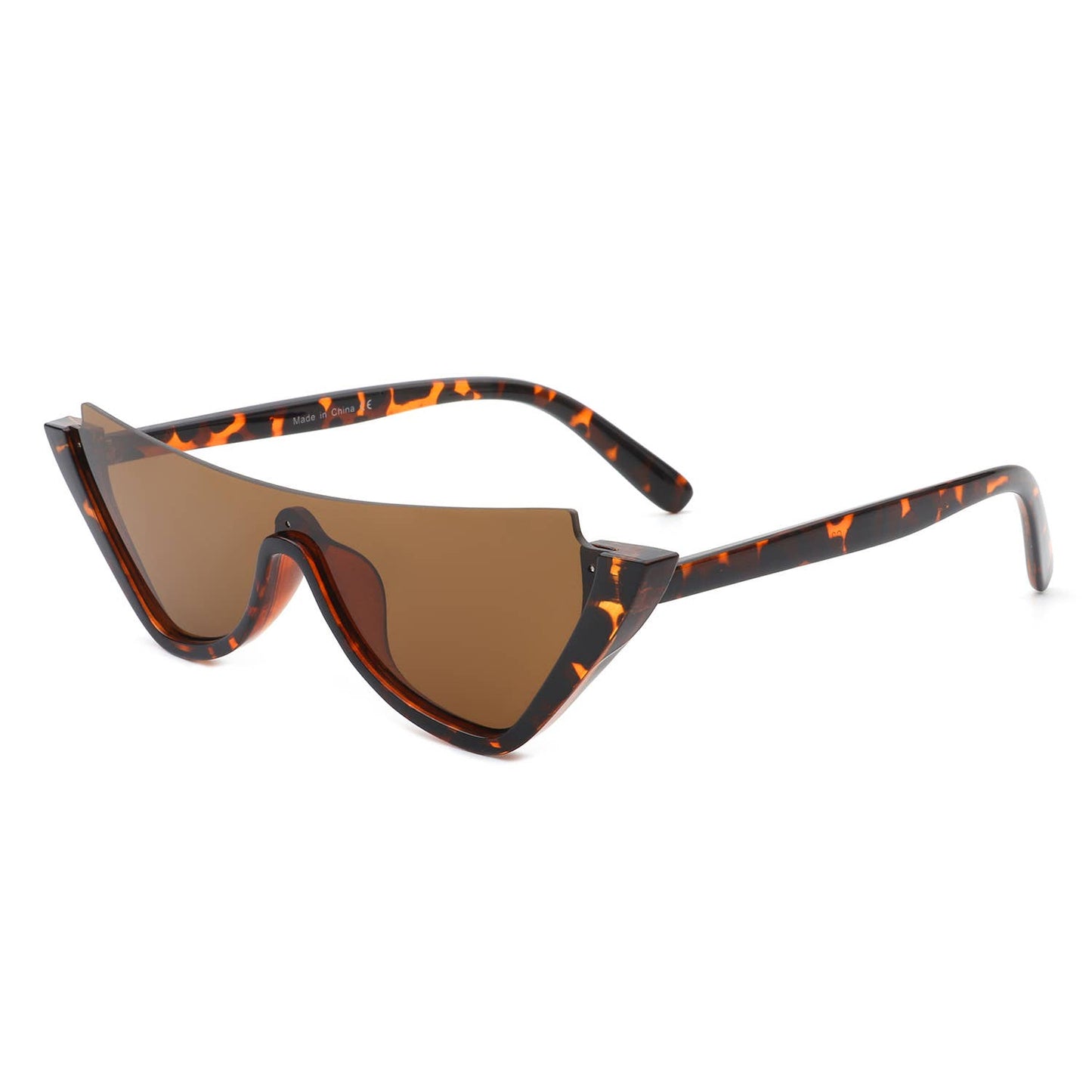 Retro Half Frame Flat Top Fashion Cat Eye Sunglasses