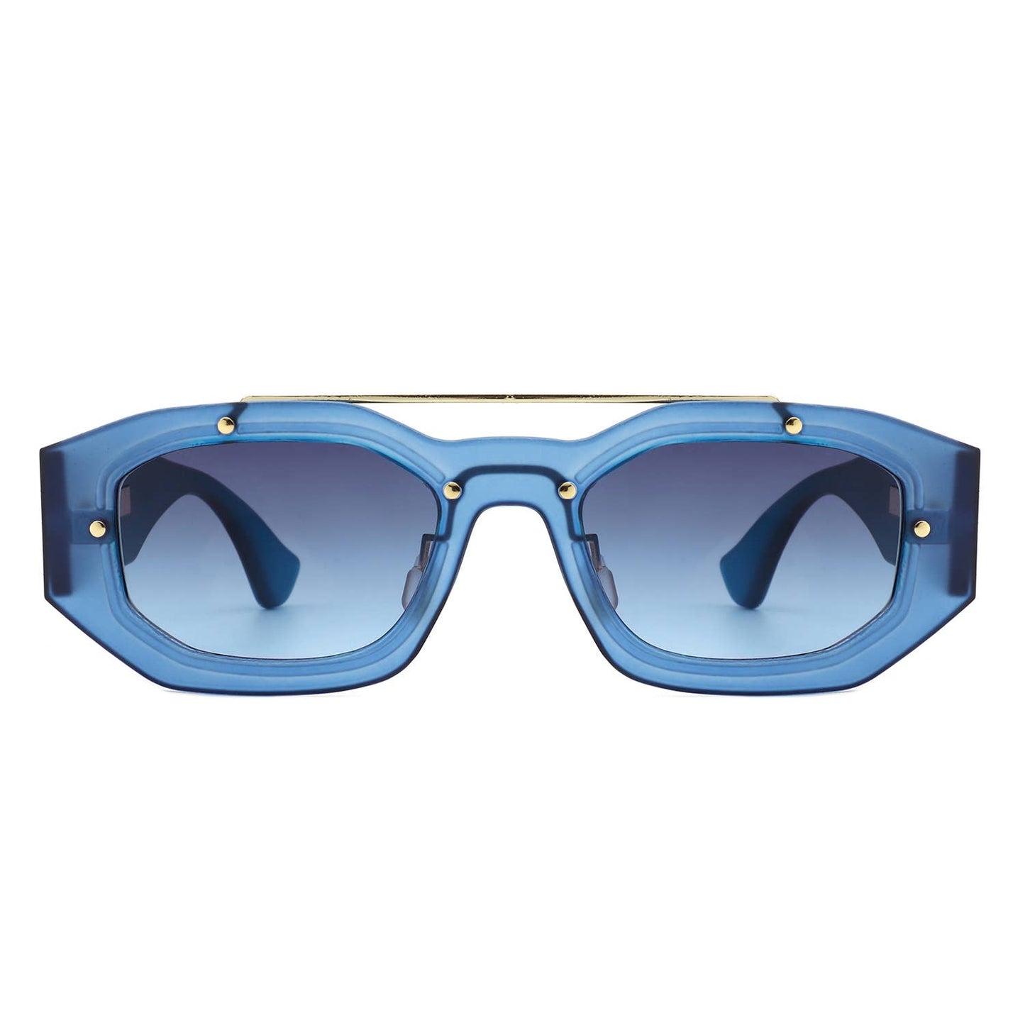 Geometric Retro Irregular Brow-Bar Square Fashion Sunglasses